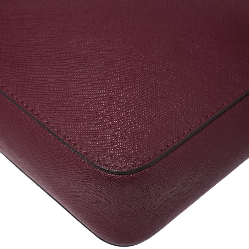 Michael Kors Micheal Kors Burgundy Leather Jet Set Crossbody Bag For Women - Image 10