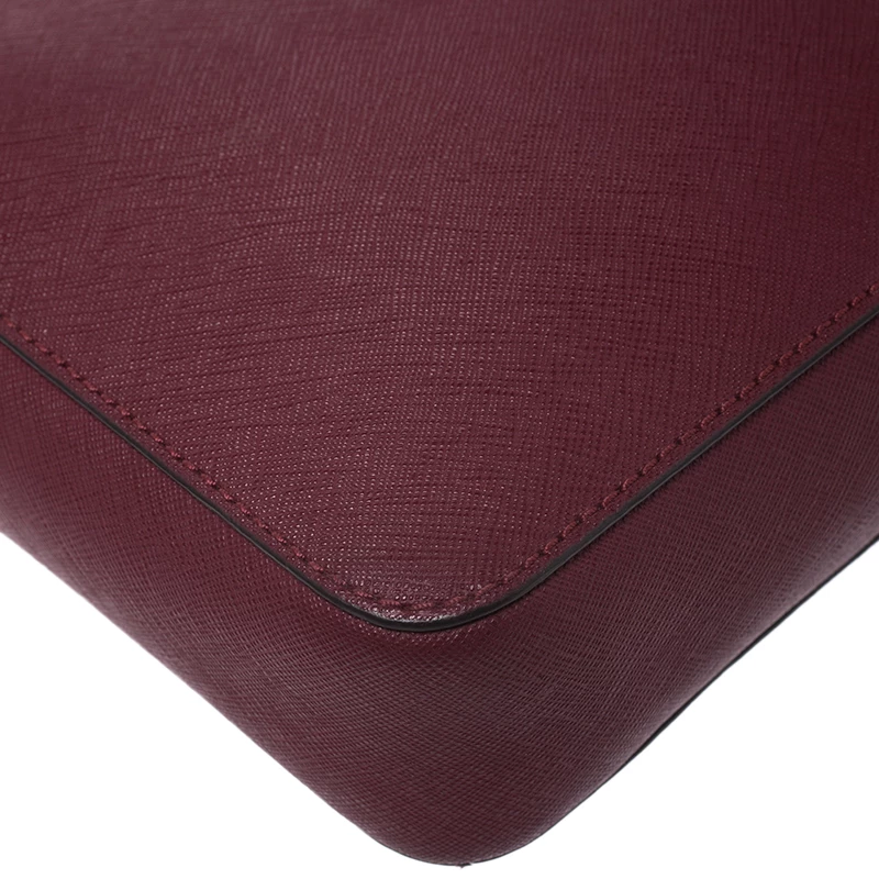 Michael Kors Micheal Kors Burgundy Leather Jet Set Crossbody Bag For Women - Image 11