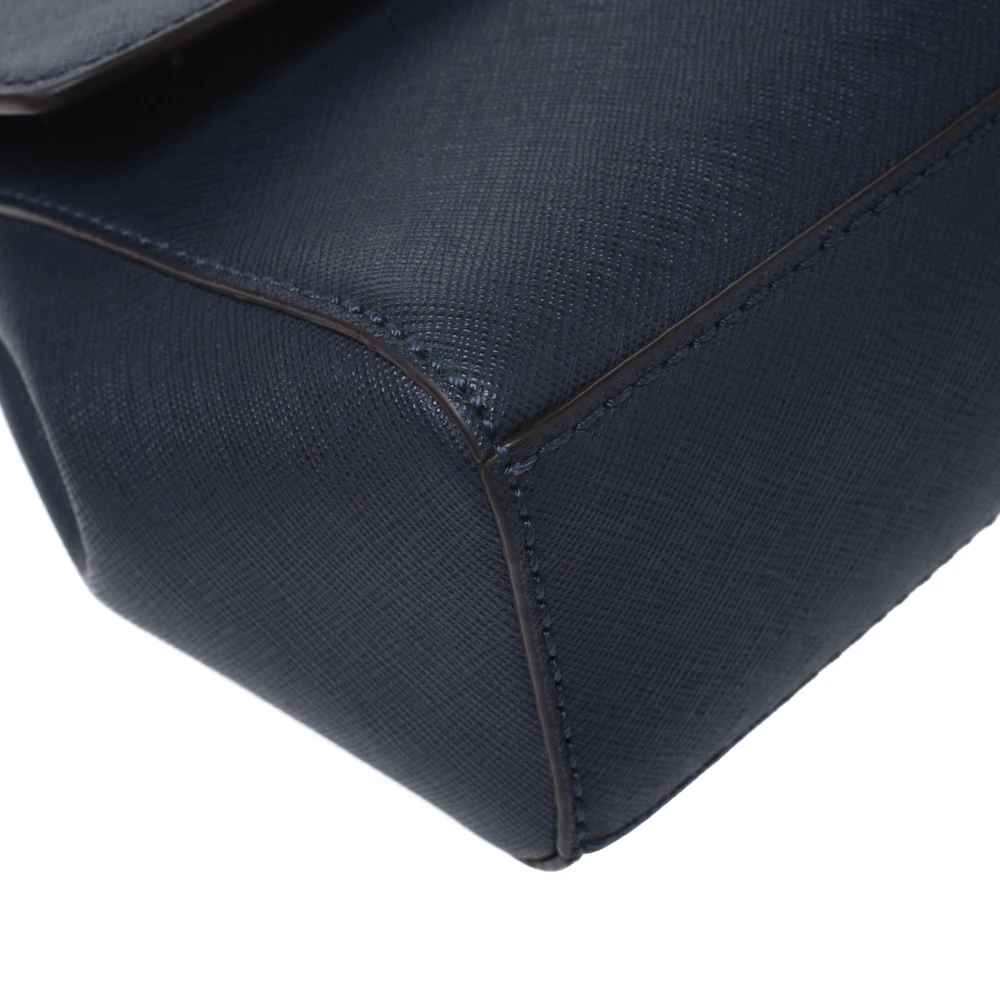 Michael Kors Blue Leather Extra Small Ava Crossbody Bag For Women - Image 10