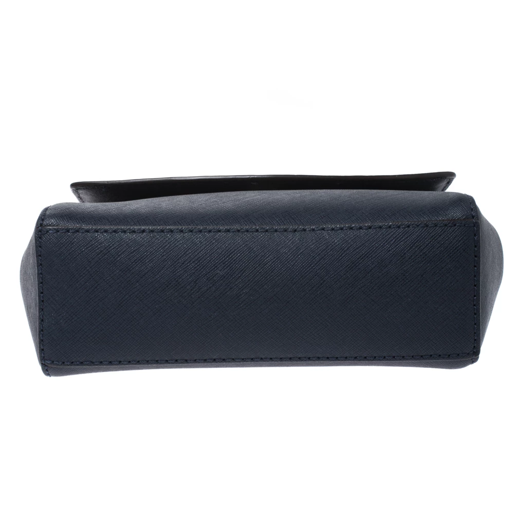 Michael Kors Blue Leather Extra Small Ava Crossbody Bag For Women - Image 6