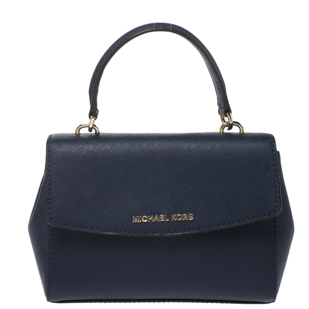 Michael Kors Blue Leather Extra Small Ava Crossbody Bag For Women