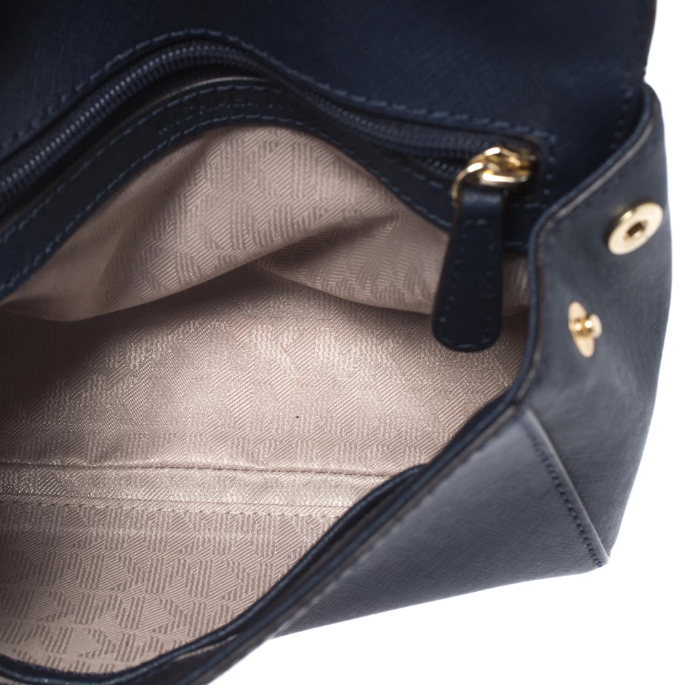 Michael Kors Blue Leather Extra Small Ava Crossbody Bag For Women - Image 7