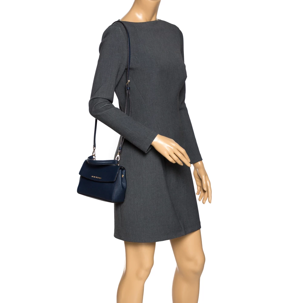 Michael Kors Blue Leather Extra Small Ava Crossbody Bag For Women - Image 2