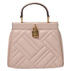 Michael Kors Pink Leather Frame Gramercy Top Handle Bag For Women