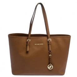 MICHAEL Michael Kors Brown Leather Medium Jet Set Travel Tote For Women