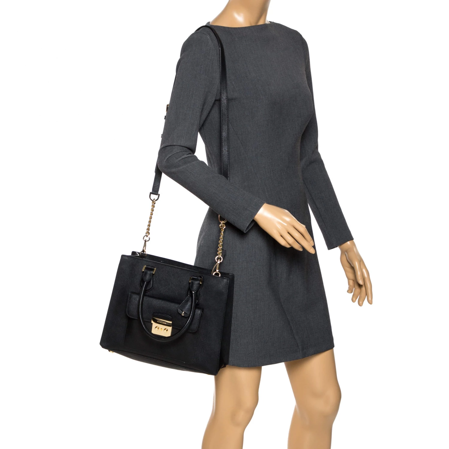 MICHAEL Michael Kors Black Leather Bridgette Tote For Women - Image 2