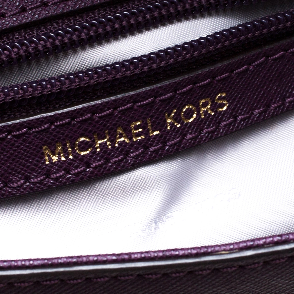 Michael Kors Purple Leather Extra Small Ava Crossbody Bag W/ Charm For Women - Image 8
