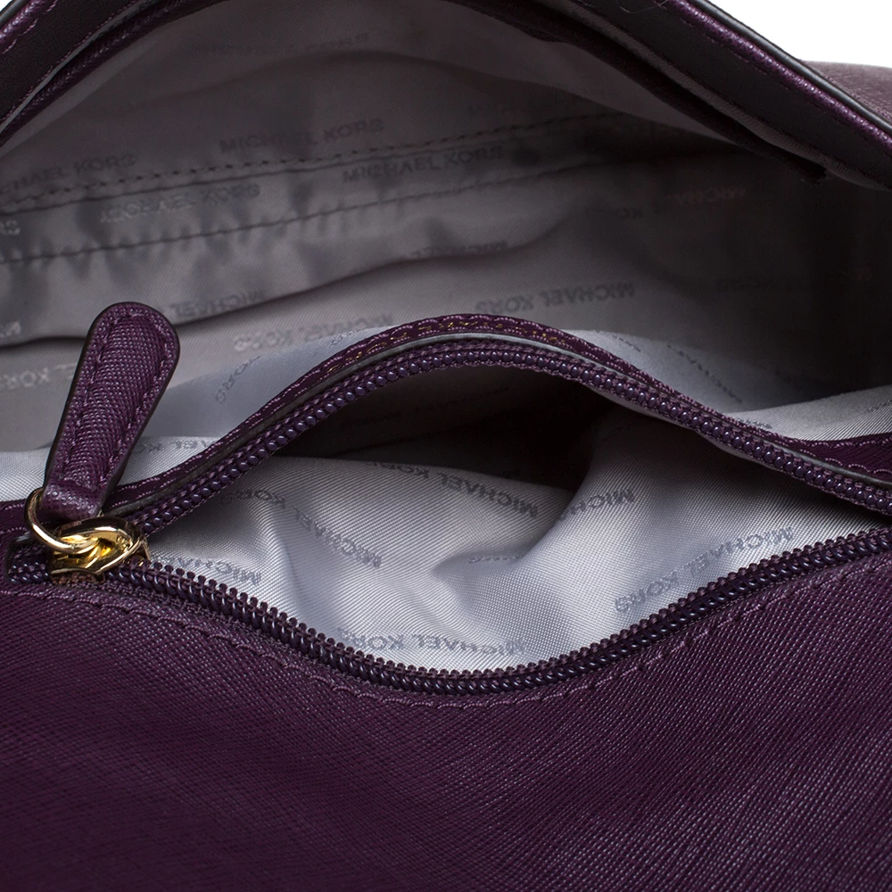 Michael Kors Purple Leather Extra Small Ava Crossbody Bag W/ Charm For Women - Image 7