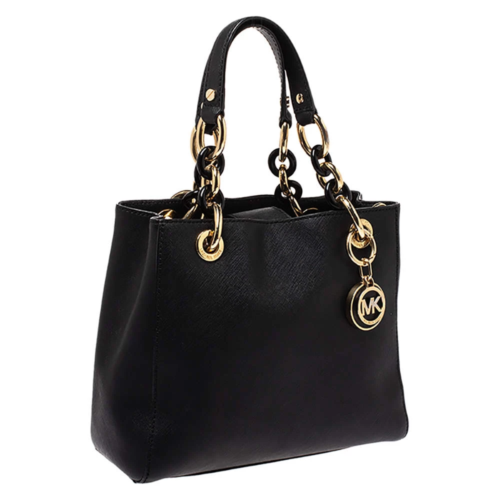 MICHAEL Michael Kors Black Leather Small Cynthia Tote For Women - Image 3
