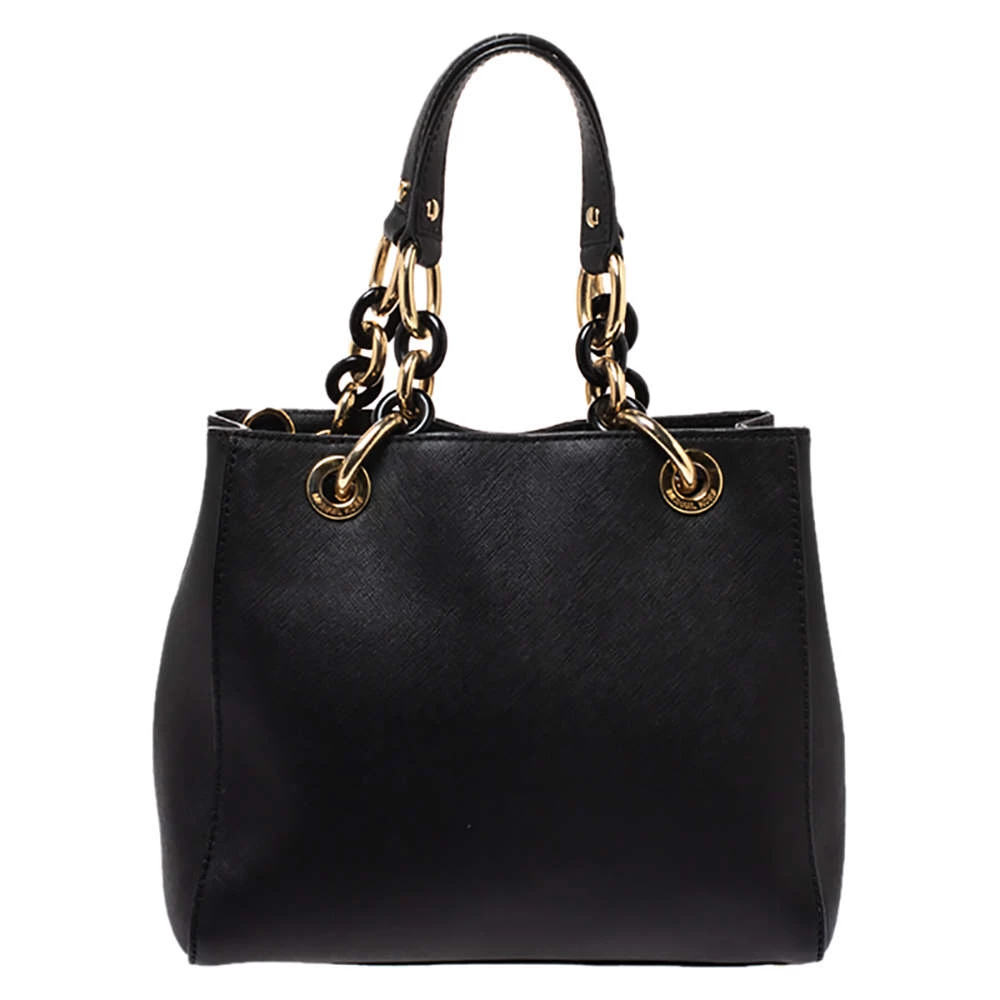 MICHAEL Michael Kors Black Leather Small Cynthia Tote For Women - Image 4