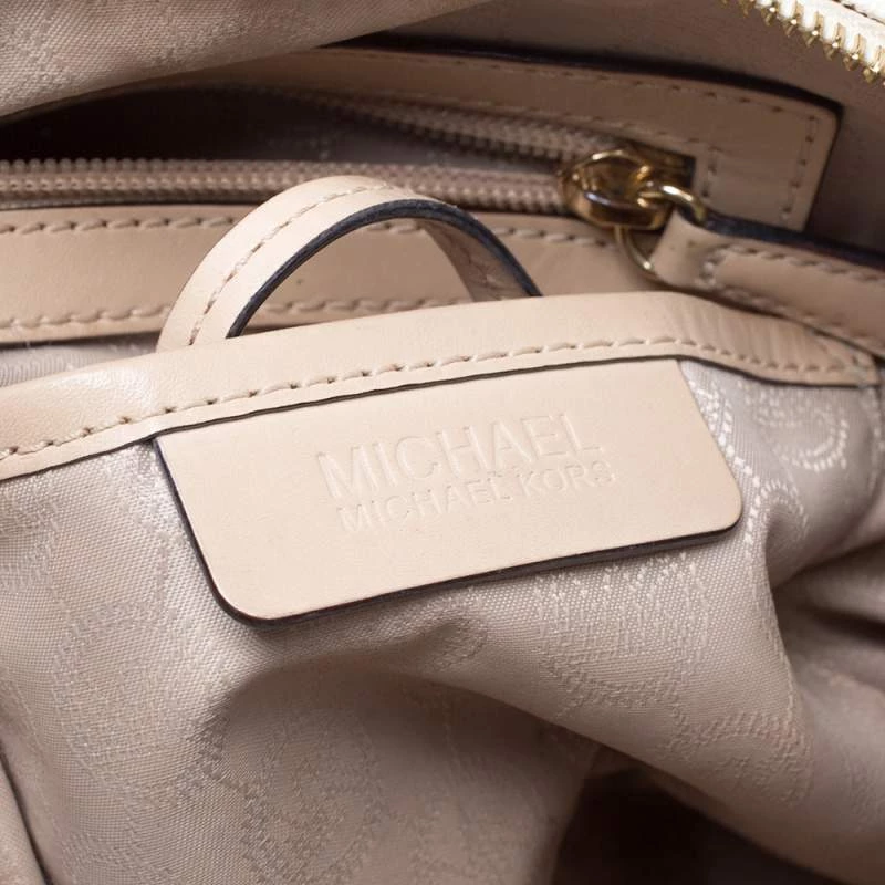 MICHAEL Michael Kors Beige Signature Coated Canvas Cindy Dome Satchel For Women - Image 9