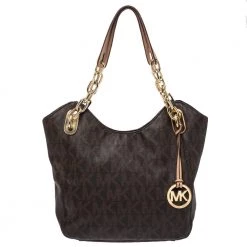 MICHAEL Michael Kors Brown Signature Coated Canvas Lilly Tote For Women