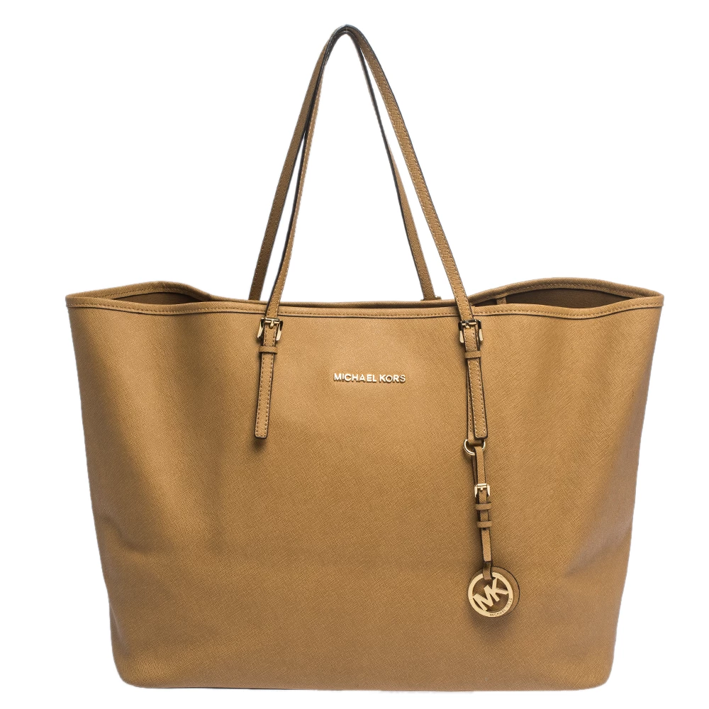 Michael Kors Tan Leather Jet Set Travel Tote For Women