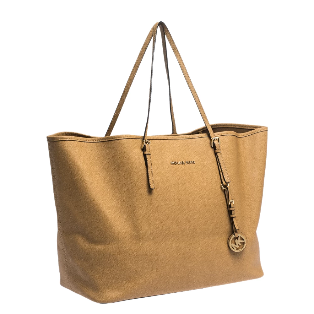 Michael Kors Tan Leather Jet Set Travel Tote For Women - Image 3