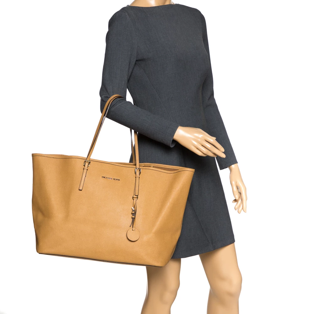 Michael Kors Tan Leather Jet Set Travel Tote For Women - Image 2