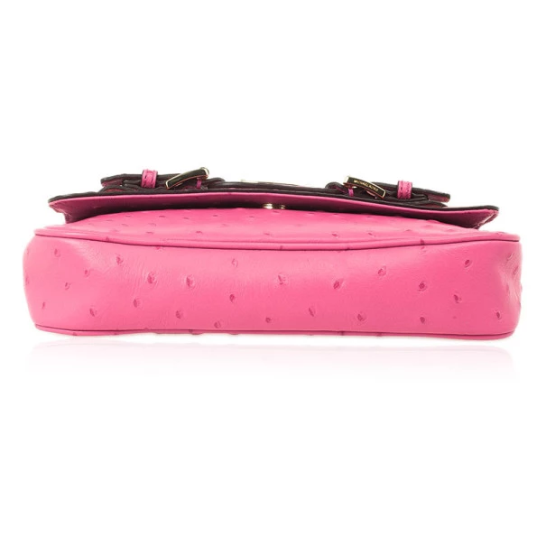 Michael Kors Pink Ostrich Embossed Shoulder Flap Bag For Women - Image 5