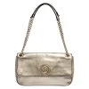 Michael Kors Gold Leather Fulton Shoulder Bag For Women