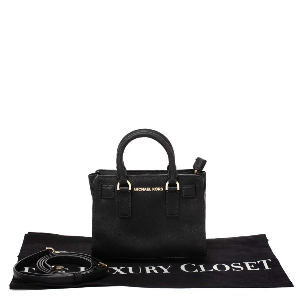 MICHAEL Michael Kors Black Leather Mini Dillon Crossbody Bag For Women - Image 9