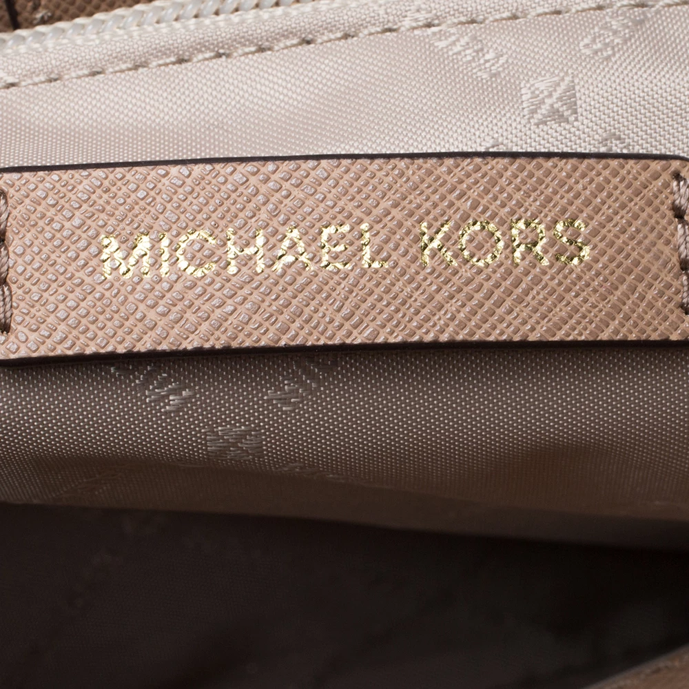 Michael Kors Brown Leather Top Zipped Tote For Women - Image 9