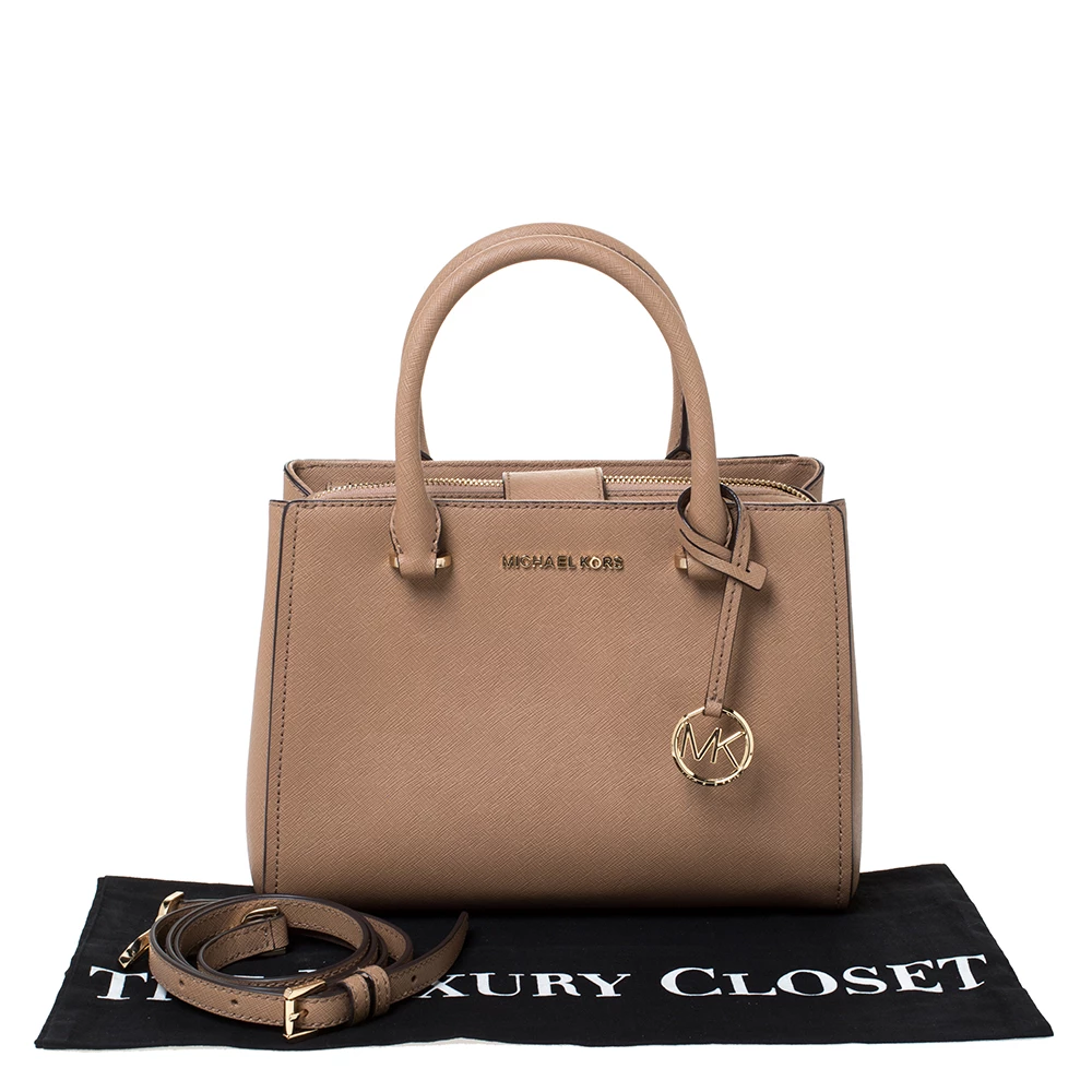 Michael Kors Brown Leather Top Zipped Tote For Women - Image 10
