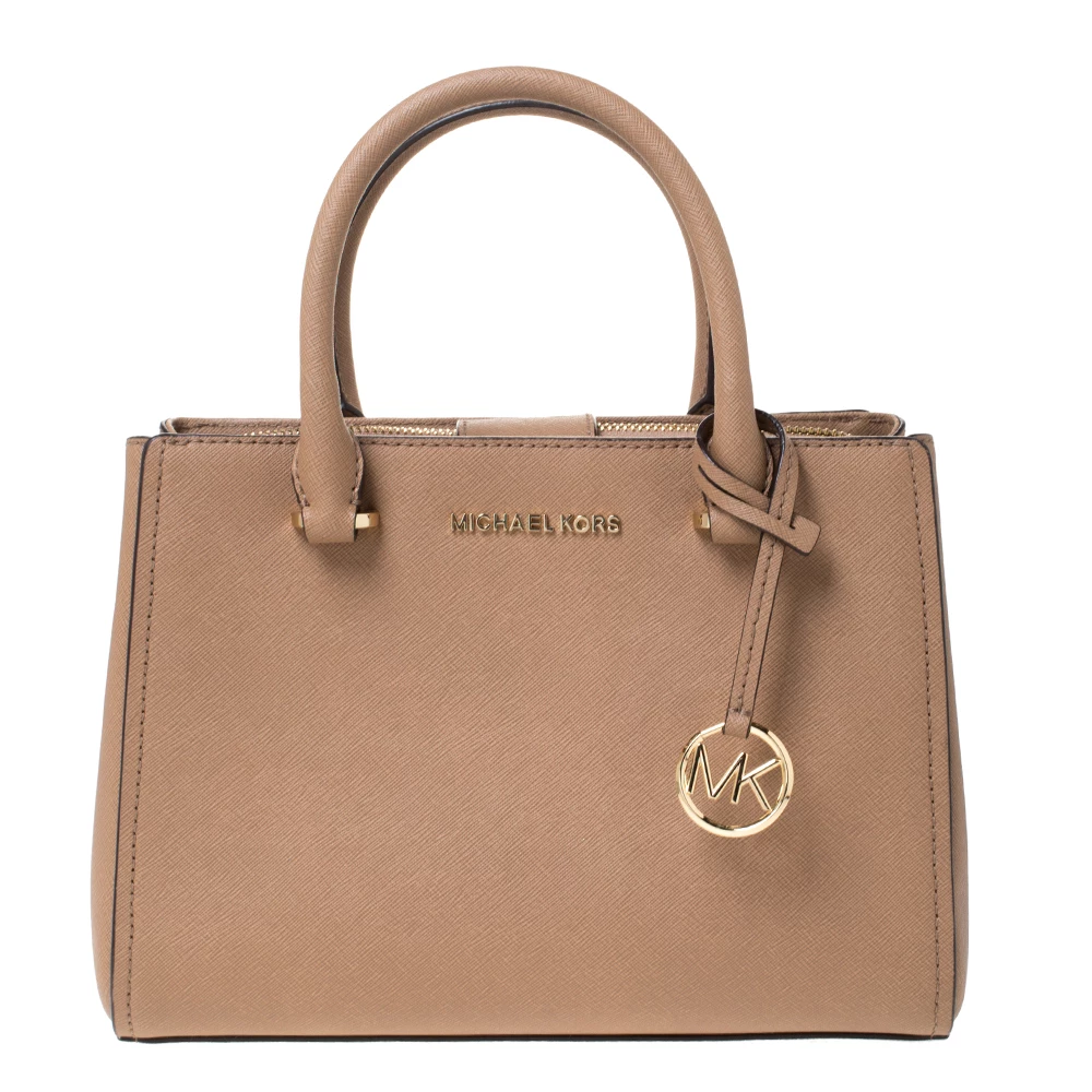 Michael Kors Brown Leather Top Zipped Tote For Women