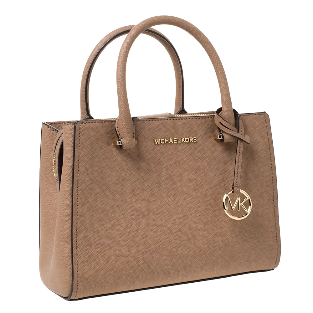 Michael Kors Brown Leather Top Zipped Tote For Women - Image 3