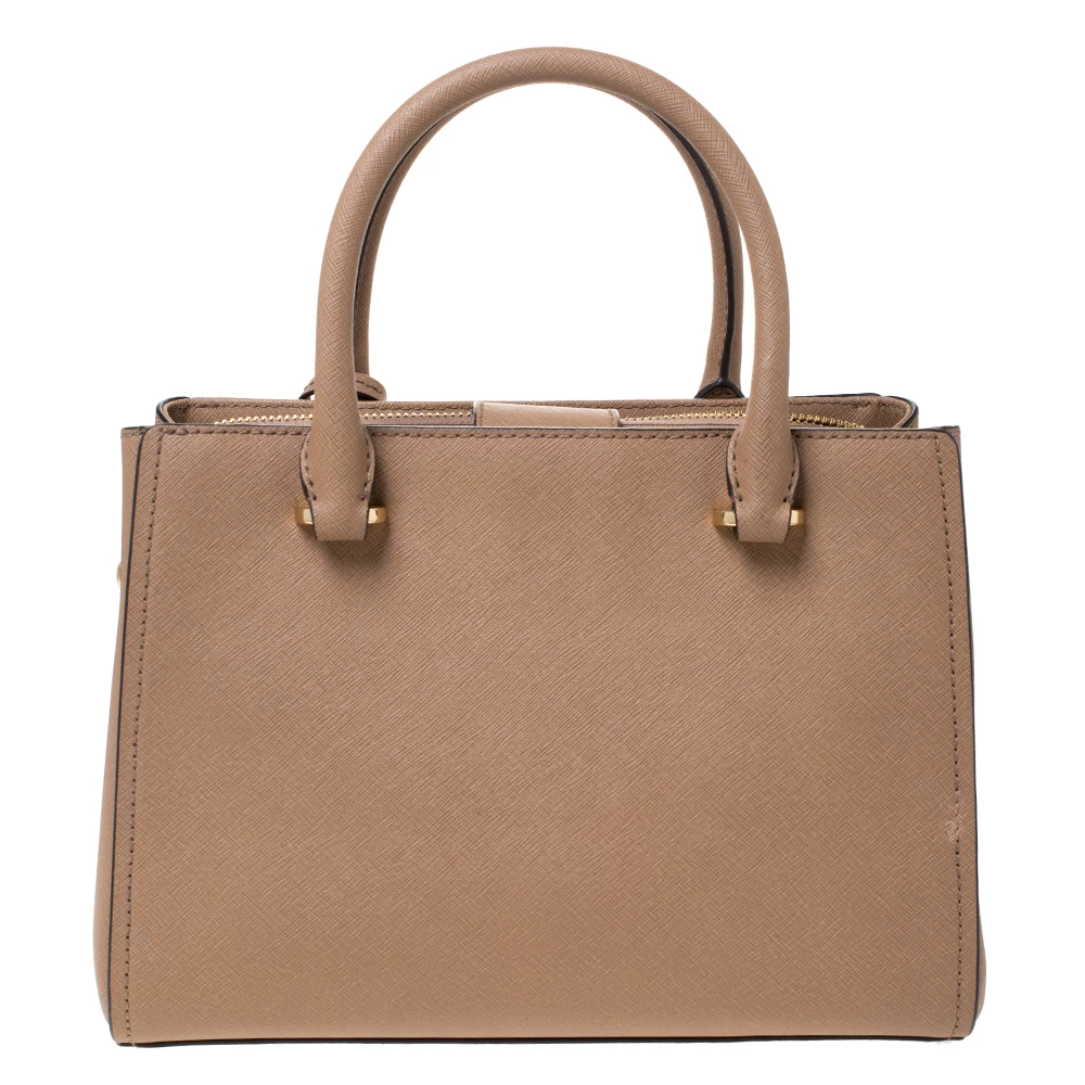 Michael Kors Brown Leather Top Zipped Tote For Women - Image 4