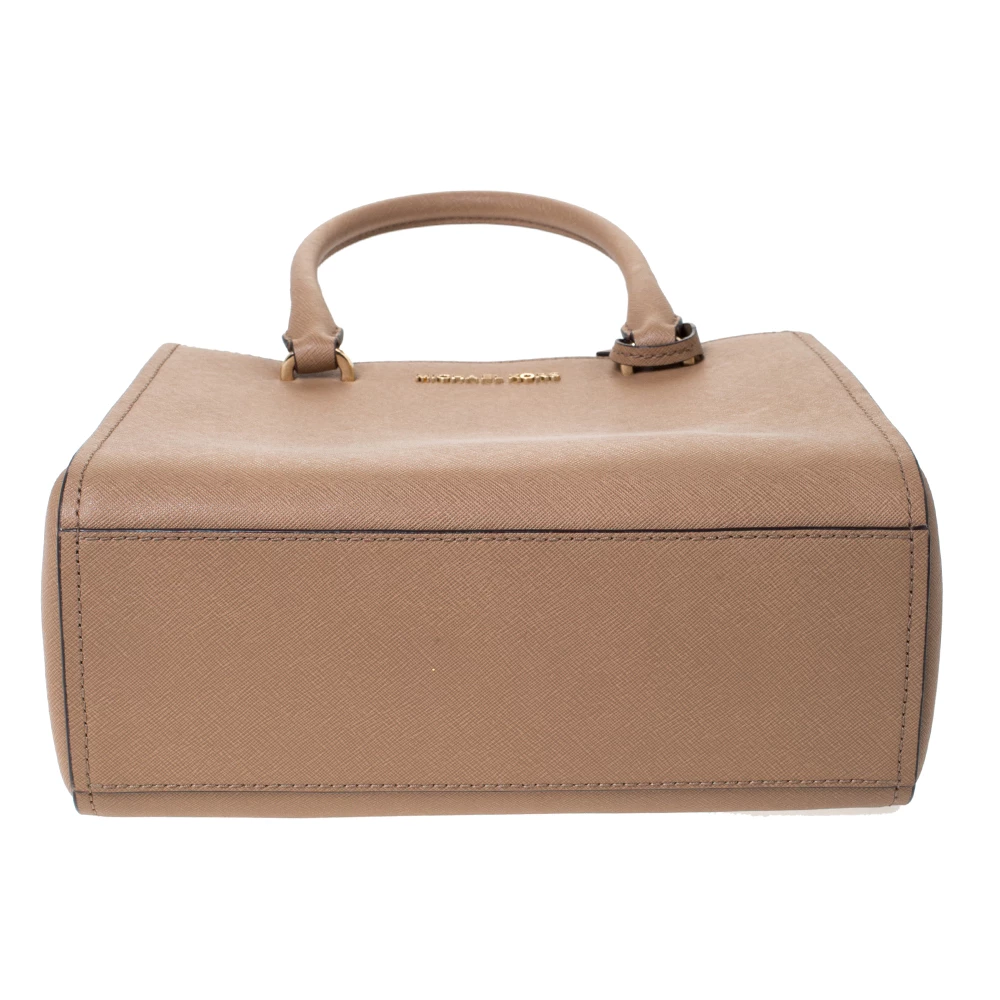 Michael Kors Brown Leather Top Zipped Tote For Women - Image 7