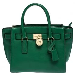 MICHAEL Michael Kors Green Leather Small Hamilton Tote For Women