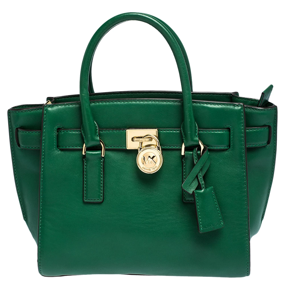 MICHAEL Michael Kors Green Leather Small Hamilton Tote For Women