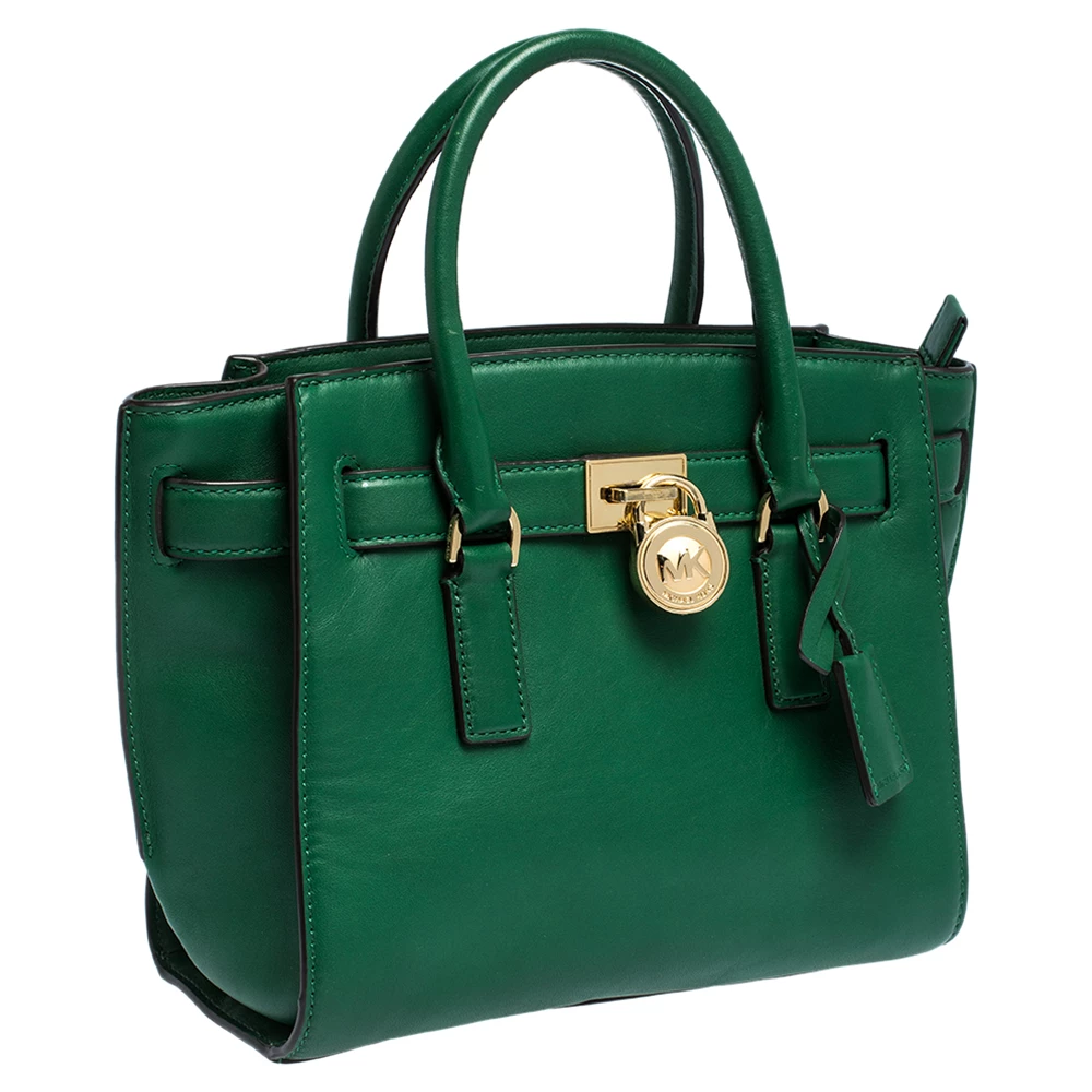 MICHAEL Michael Kors Green Leather Small Hamilton Tote For Women - Image 3