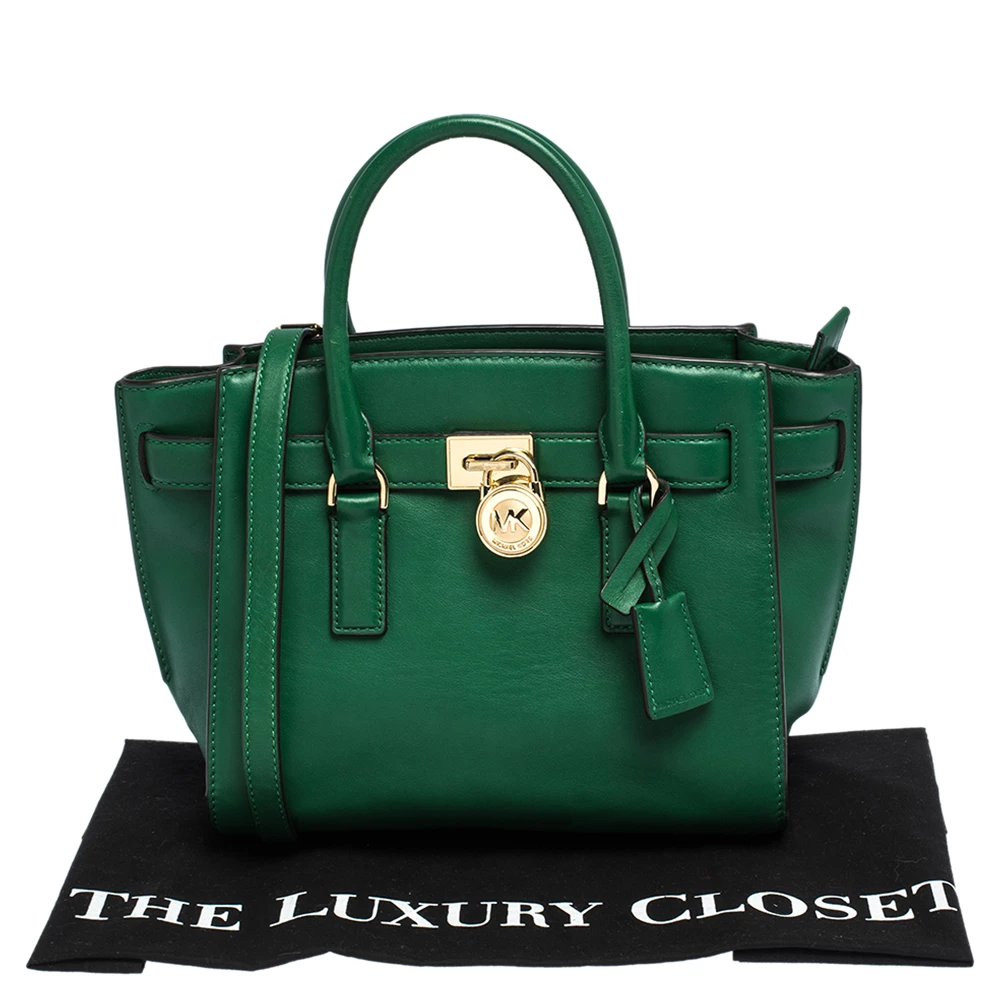 MICHAEL Michael Kors Green Leather Small Hamilton Tote For Women - Image 9