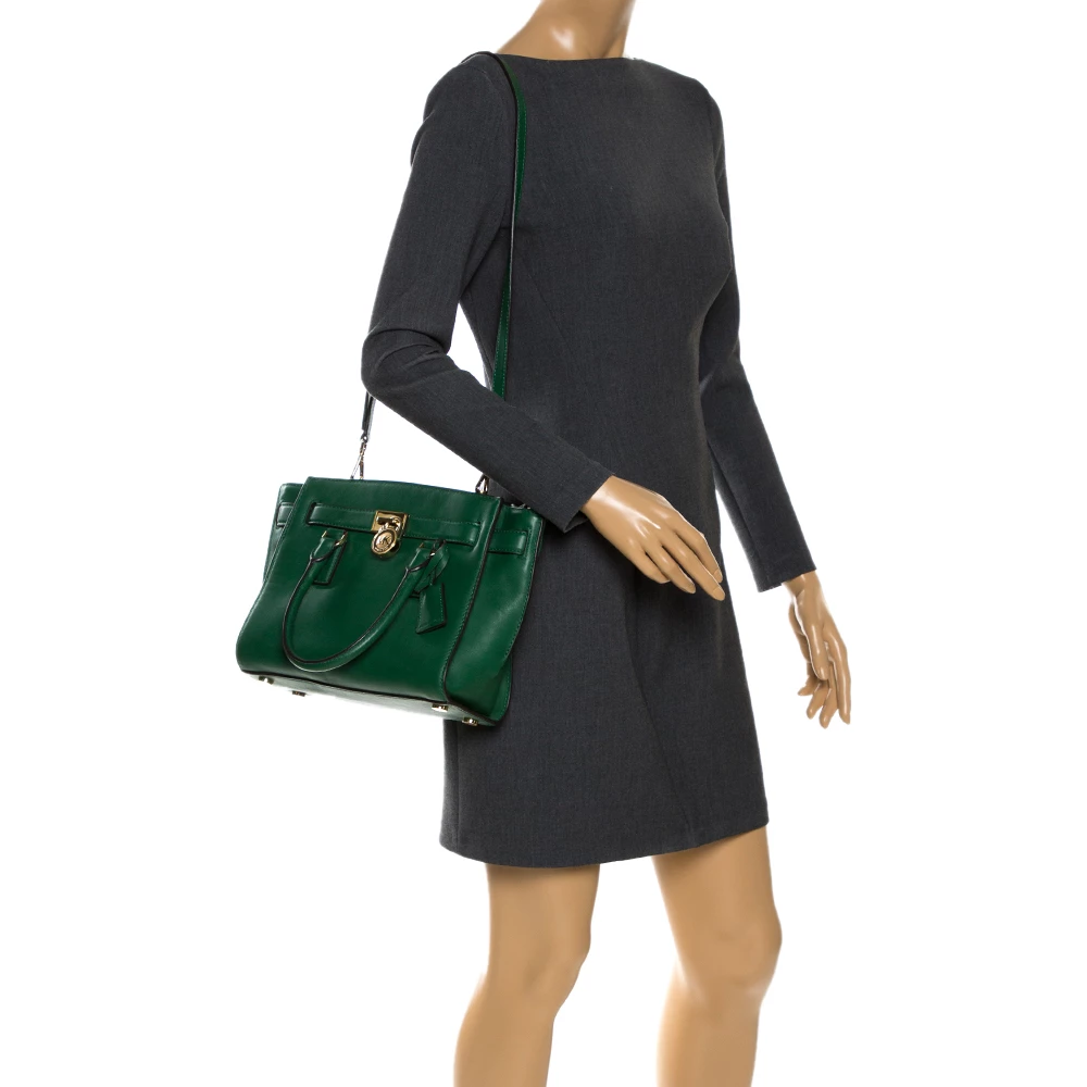 MICHAEL Michael Kors Green Leather Small Hamilton Tote For Women - Image 2