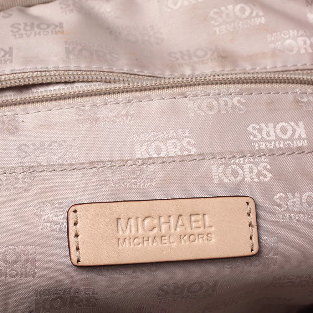 MICHAEL Michael Kors Brown Coated Canvas And Leather Cindy Dome Satchel For Women - Image 9