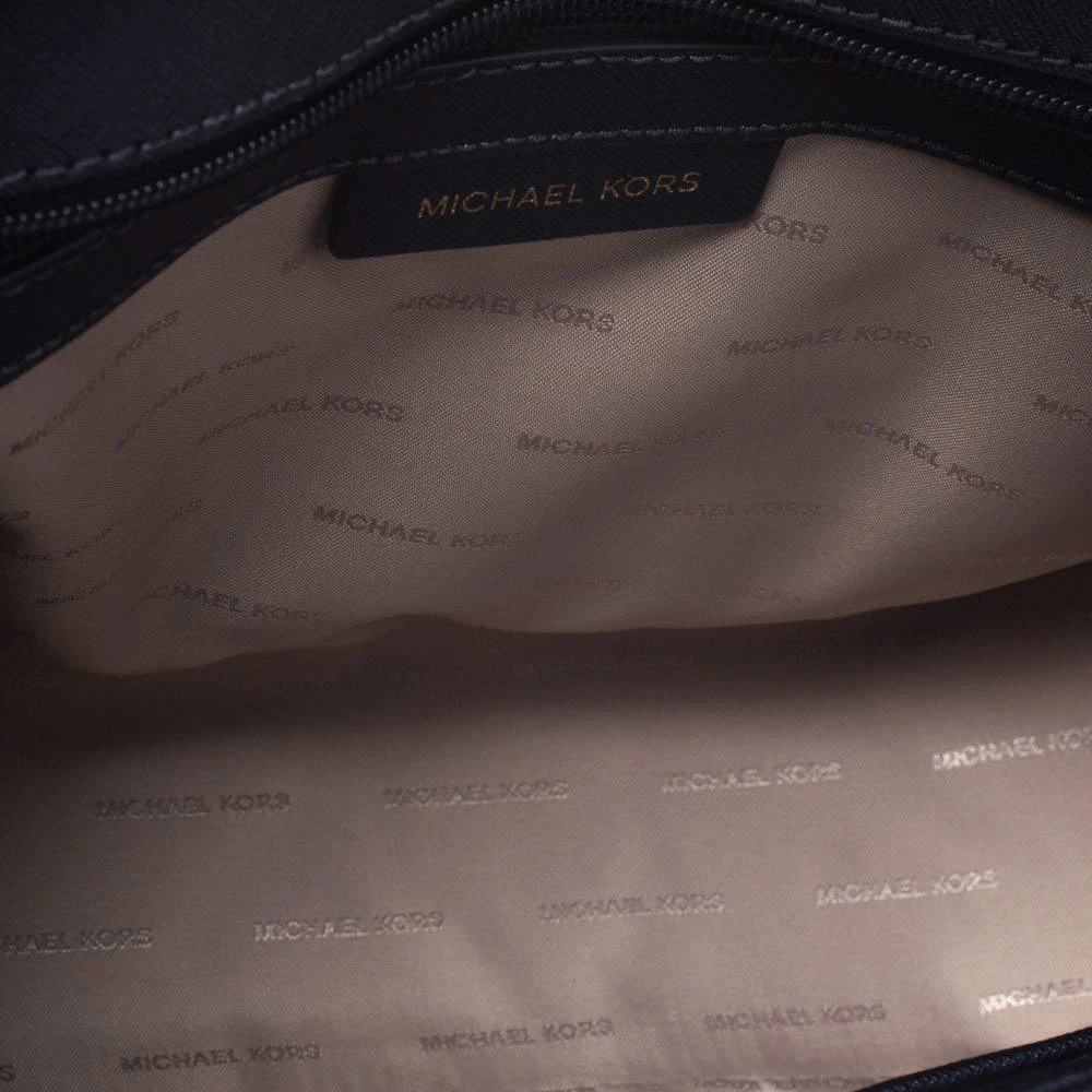 Michael Kors Navy Blue Studded Leather Medium Ava Top Handle Bag For Women - Image 7