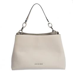 Michael Kors Light Grey Saffiano Leather Large Portia Shoulder Bag For Women