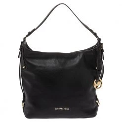 Michael Kors Black Leather Bedford Belted Shoulder Bag For Women