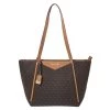 Michael Kors Brown Signature Coated Canvas And Leather Whitney Logo Tote For Women