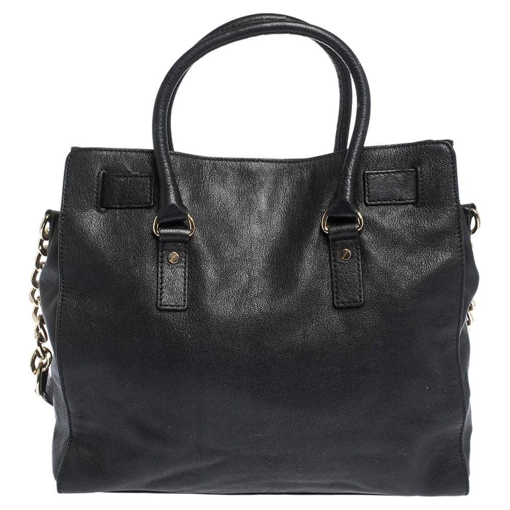 Michael Michael Kors Black Leather Large Hamilton North South Tote For Women - Image 4
