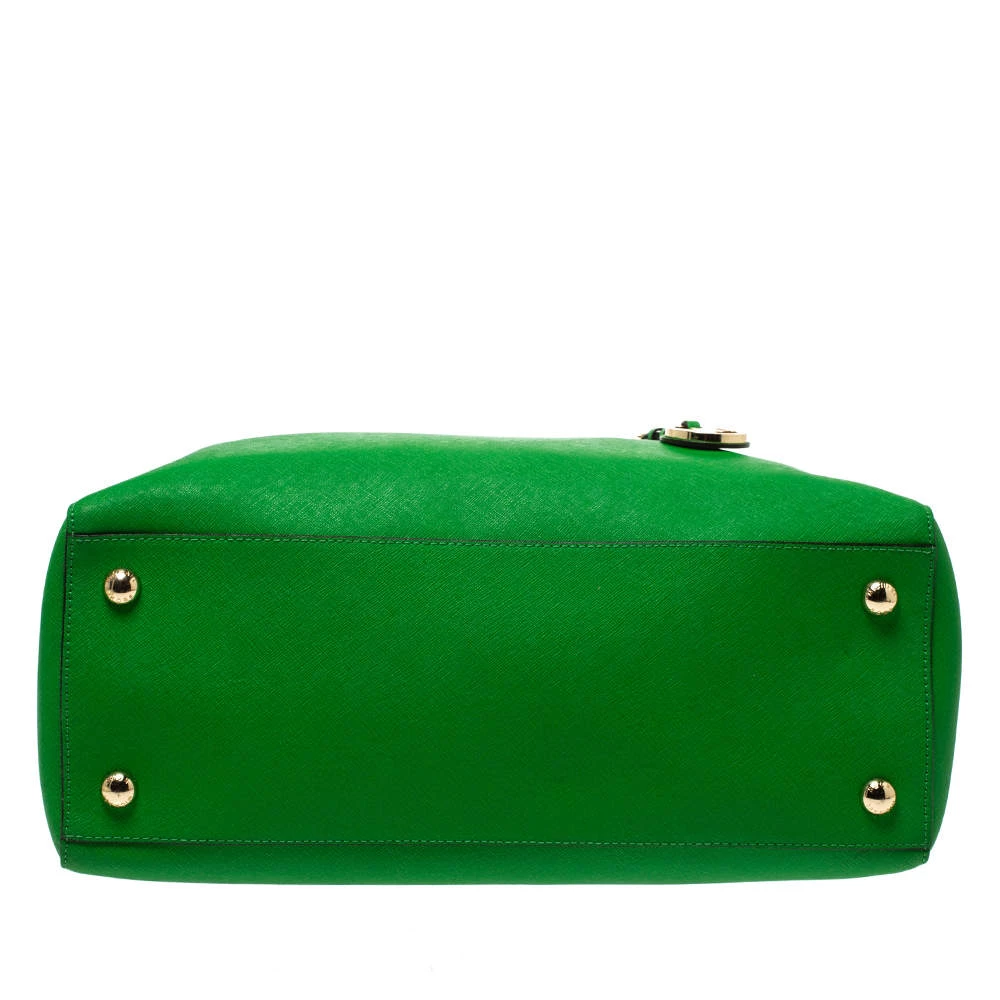 Michael Kors Green Leather Jet Set Travel Tote For Women - Image 6