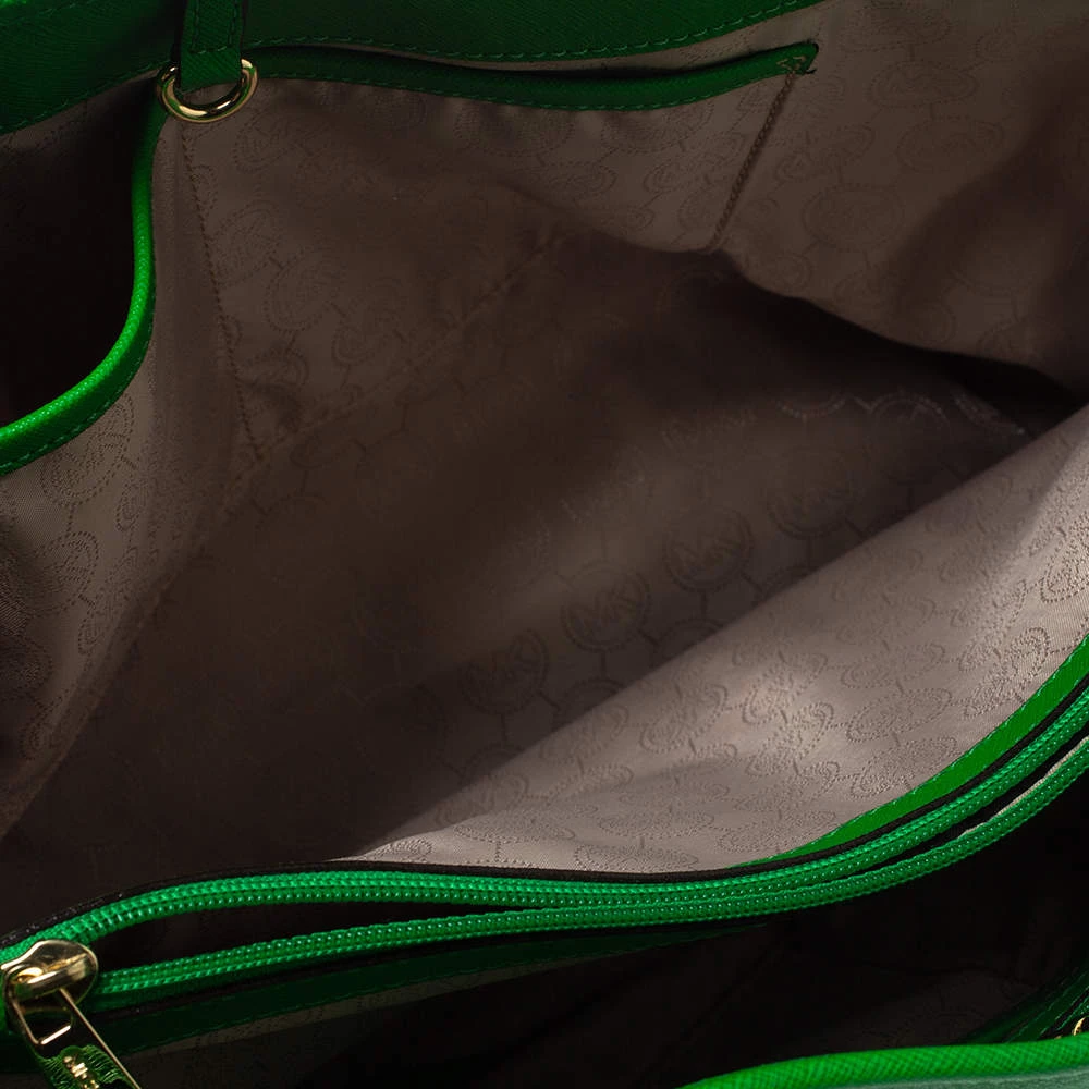 Michael Kors Green Leather Jet Set Travel Tote For Women - Image 7