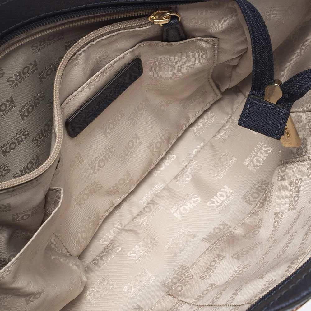 Michael Kors Navy Blue Leather Jet Set Travel Chain Shoulder Bag For Women - Image 7