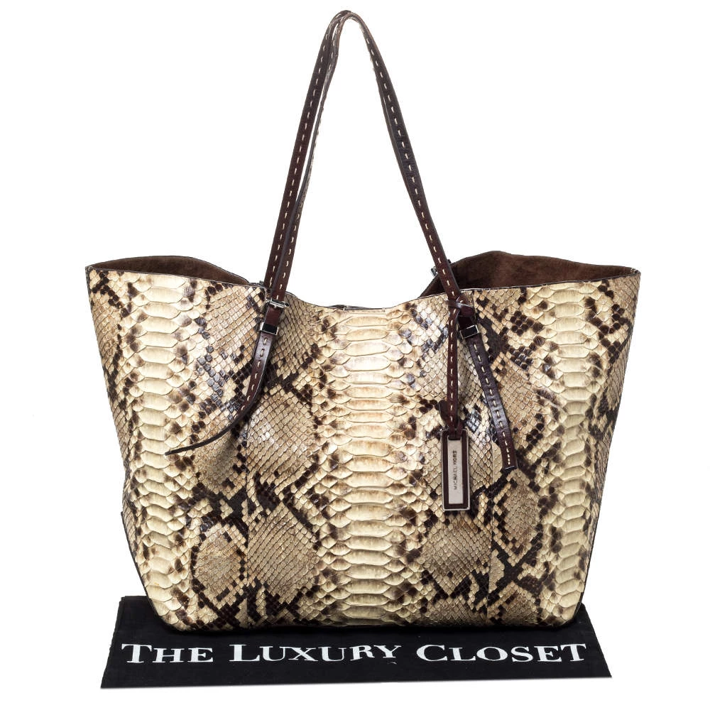 Michael Kors Multicolor Python Leather Ultra Stitch Handle Jaryn Tote For Women - Image 9