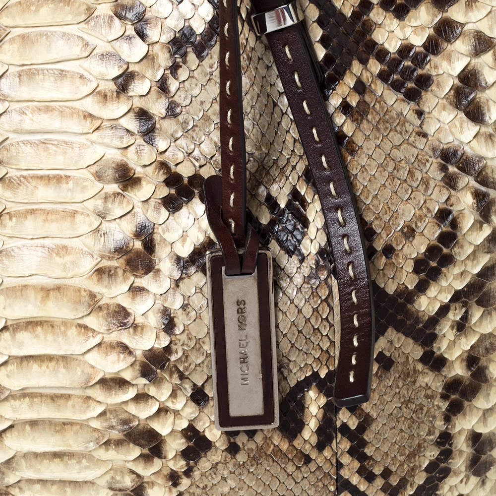 Michael Kors Multicolor Python Leather Ultra Stitch Handle Jaryn Tote For Women - Image 5