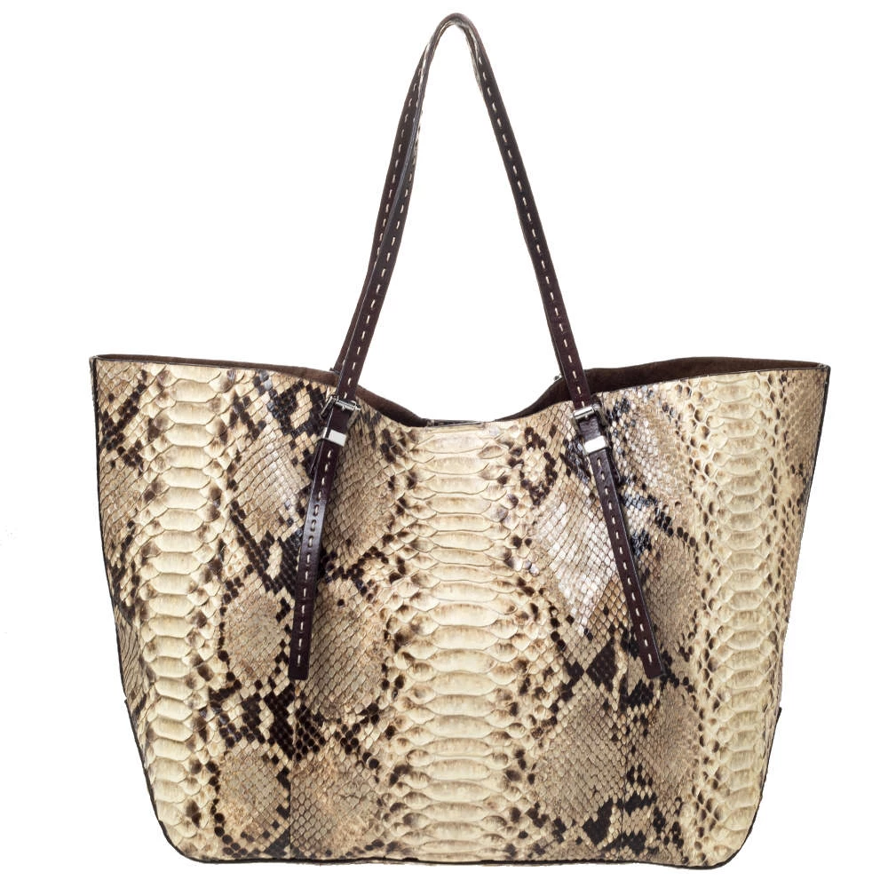 Michael Kors Multicolor Python Leather Ultra Stitch Handle Jaryn Tote For Women - Image 4