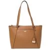 Michael Kors Tan Leather Maddie East/West Top Zip Tote For Women