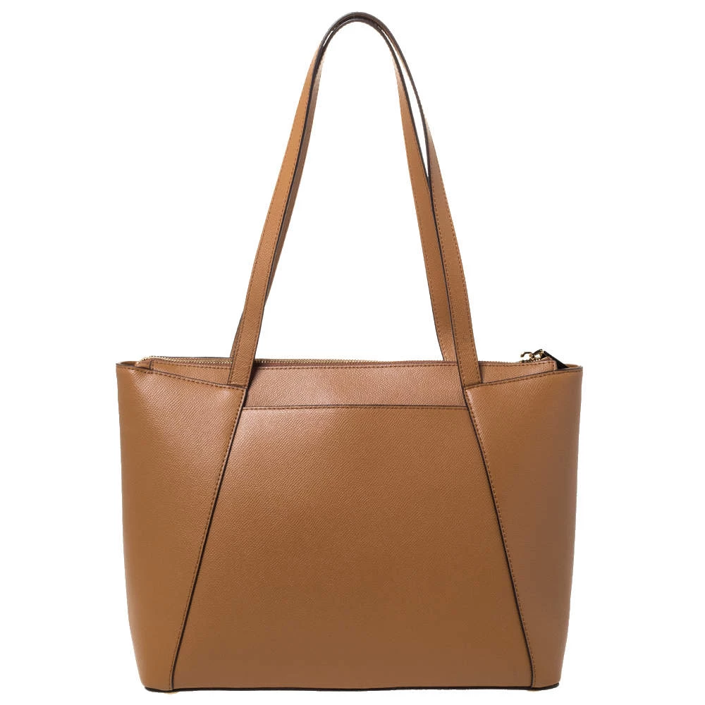 Michael Kors Tan Leather Maddie East/West Top Zip Tote For Women - Image 4