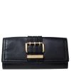 Michael Kors Black Leather Buckle Clutch For Women