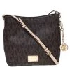 Michael Michael Kors Brown Coated Canvas And Leather Jet Set Travel Messenger Bag For Women