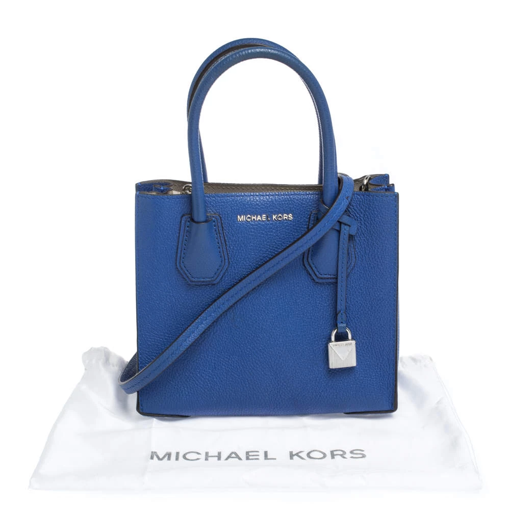Michael Kors Royal Blue Leather Mini Mercer Tote For Women - Image 9
